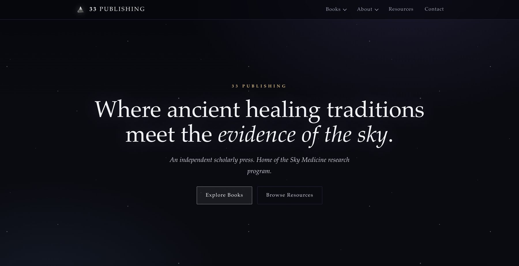 33 Publishing homepage, an independent scholarly press